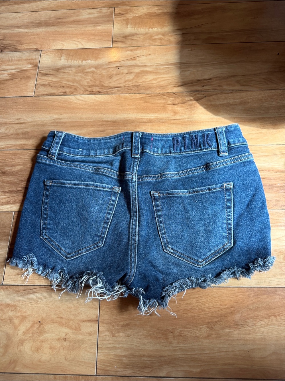 Y2K PINK Victoria's Secret Distressed Denim Cutoff Shorts — Blue